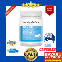 [ BERGARANSI ] Healthy Care Fish Oil 1000mg Omega 3 Isi 400 Capsules Suplemen Kapsul Minyak Ikan 1000mg Omega 3 Dewasa Asli Fish Oil Australia Soft Gel Original Healthy Care Vitamin Otak Minyak Ikan 1000 mg Omga 3 Import Australia - No Odour Tidak Berbau