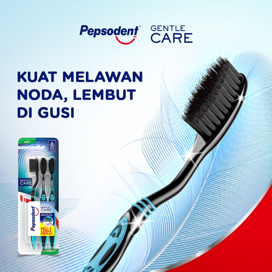 Pepsodent Sikat Gigi Lembut Gentle Care 3pcs