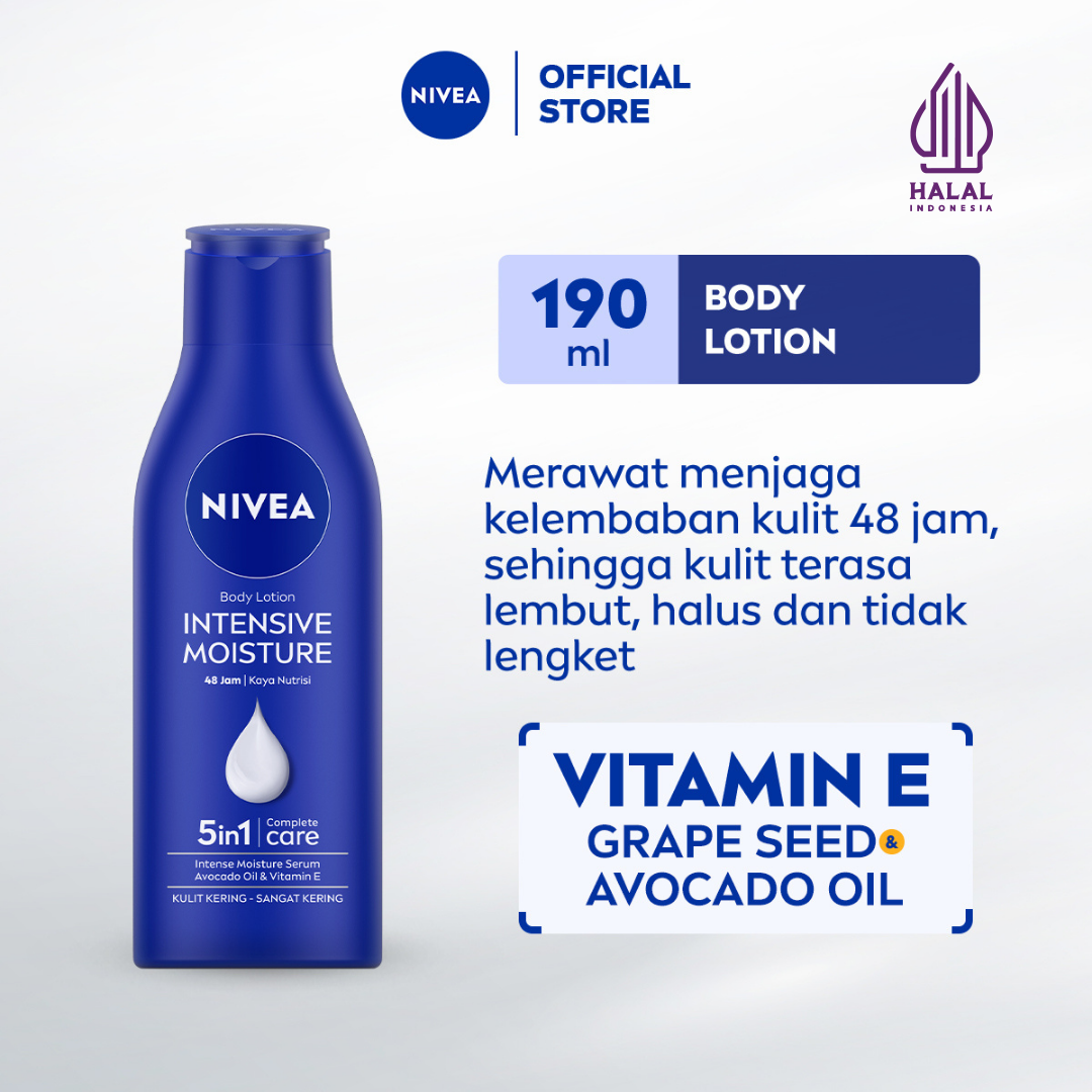 NIVEA Body Lotion Intensive Moisture 190ml - Hand body lotion mositurizer 48 jam body care kulit ...