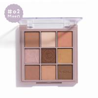 [BPOM] AMYS DIARY Eyeshadow Palette Sun Moon & Heart MGL 9 Color - Matte & Glitter Pink Brown Nude Pigmented