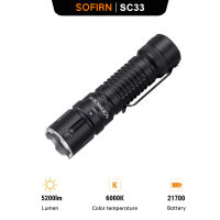 Sofirn SC33 XHP70.3 HI Senter LED Taktis 5200lm Senter Isi Ulang USB C 21700 Kuat dengan Sakelar Ekor Lampu Luar Ruangan