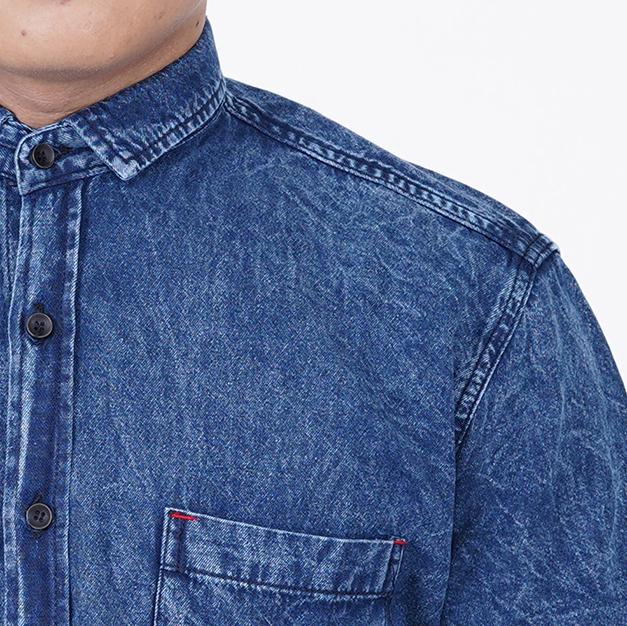 Download Kemeja Jeans Pria Lengan Pendek - Kumpulan Model Kemeja