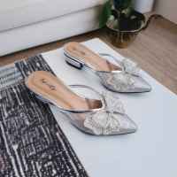 LouisCarnies JN-354 INFINITY 3cm dan 6cm Sandal Mules Sepatu Wanita Heels Hak Kotak Seserahan Pernikahan Wisuda Terbaru 2025