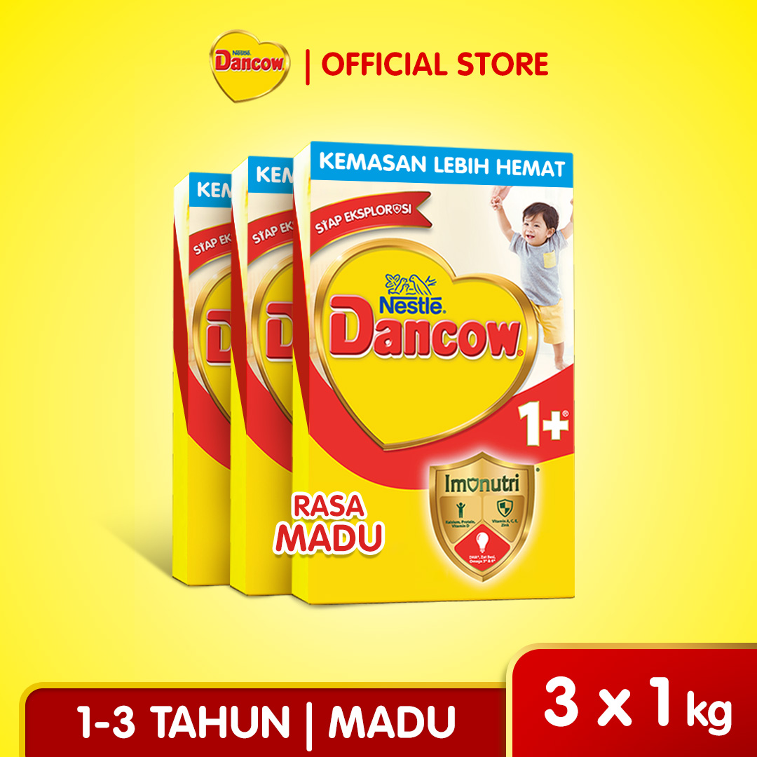 [Paket isi 3] Nestlé Dancow 1+ Rasa Madu 1-3 Tahun Bundle 1kg