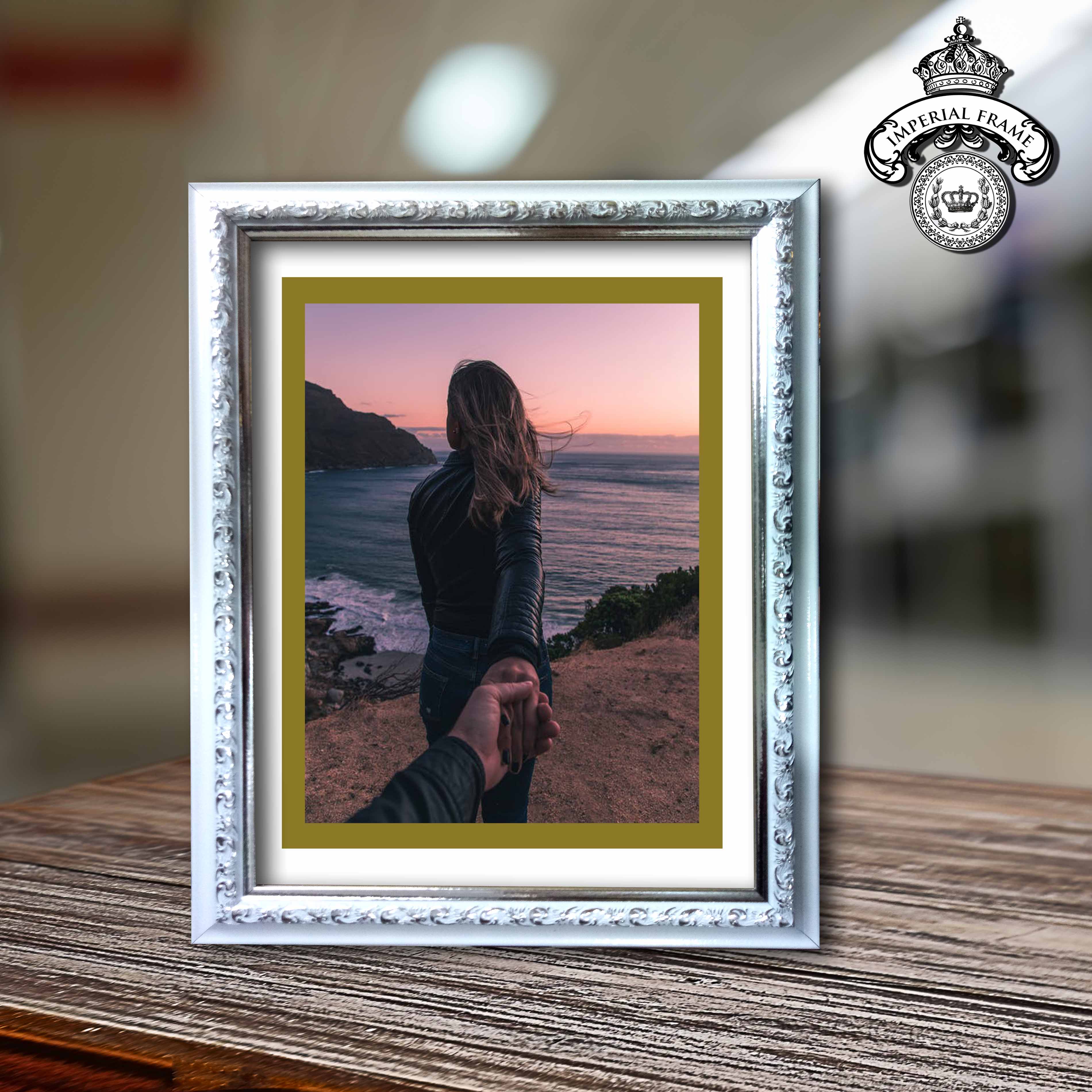 Bingkai Frame Figura Foto 10R ( 25x30 cm ) silver / gold