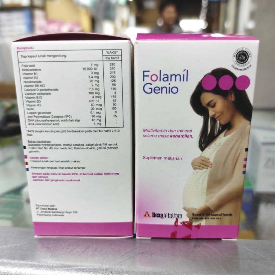 FOLAMIL Genio suplemen box isi 30 kapsul