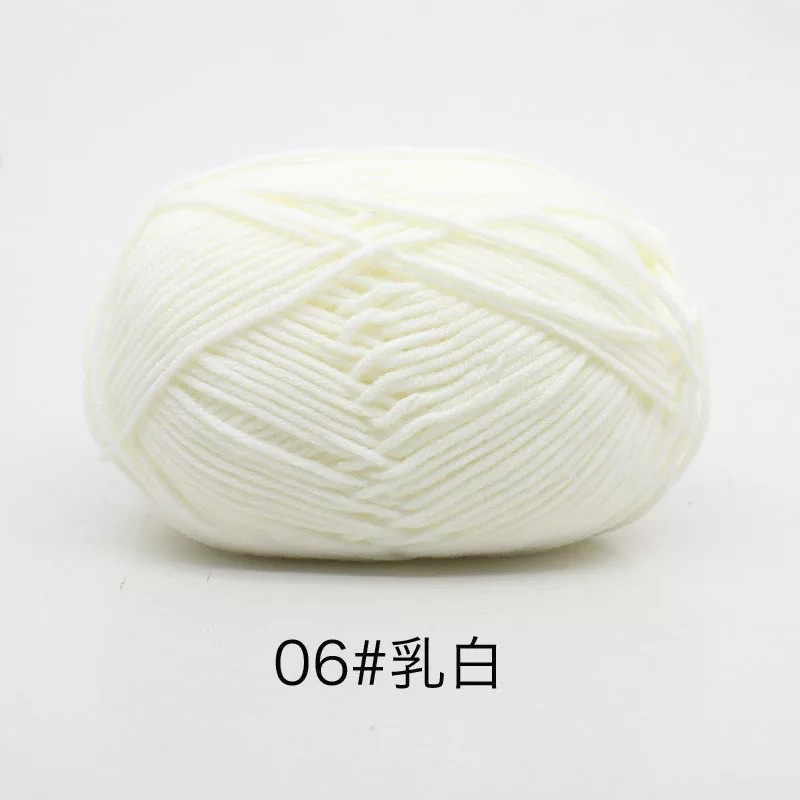 (1-40) benang rajut katun susu / soft milk cotton yarn impor 4PLY