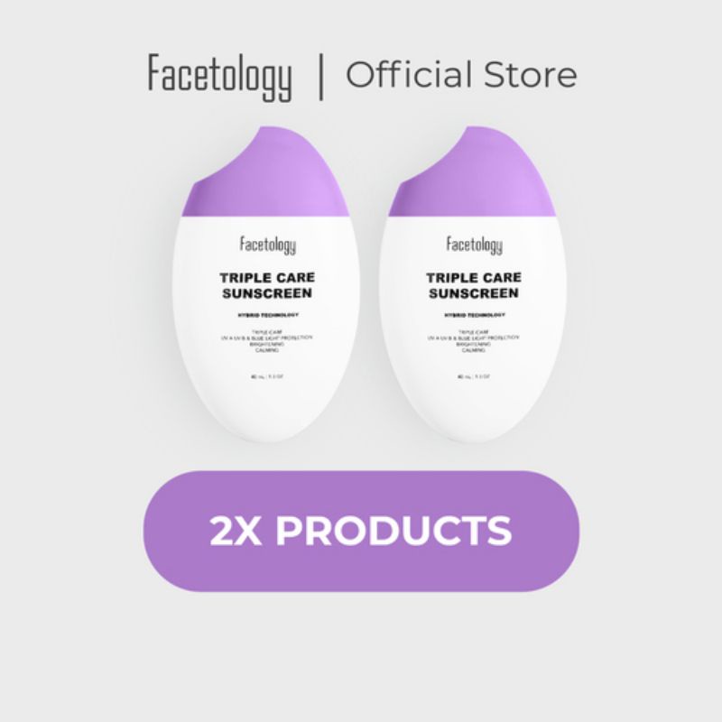 [IN VIVO & NON COMEDOGENIC TESTED] FACETOLOGY Bundling Triplecare Sunscreen 2pcs