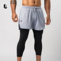 Celana Pendek Olahraga Pria Legging Sport Panjang 2in1 Short Pants Manset Baselayer Dry Fit Gym Workout Fitness Running Training Jogging Lari