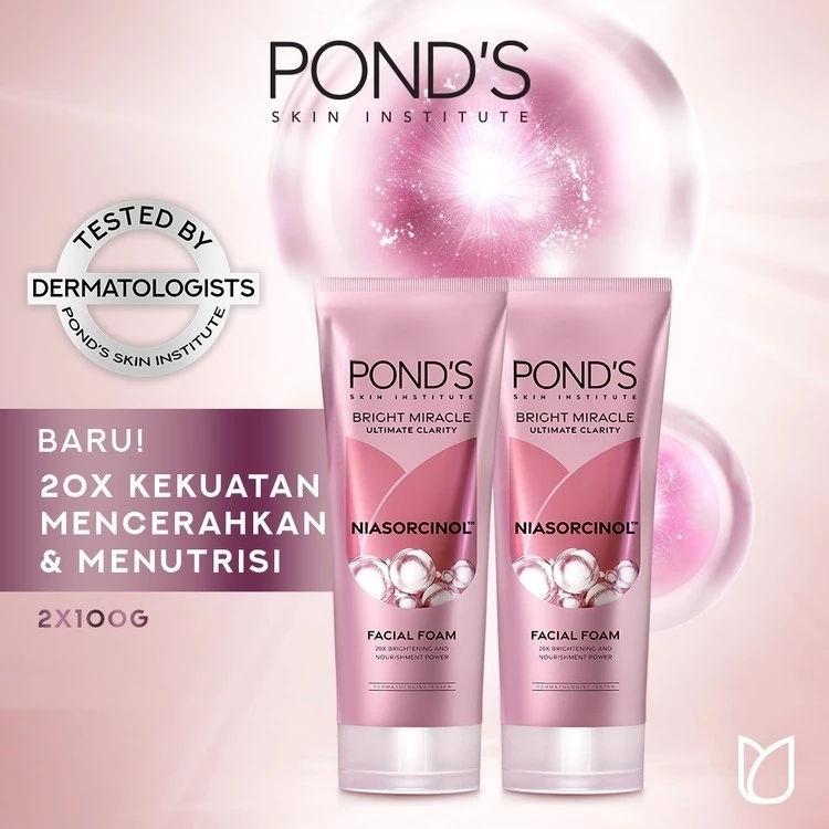 Ponds Bright Miracle Ultimate Clarity Niasorcinol Facial Foam 2x100gr