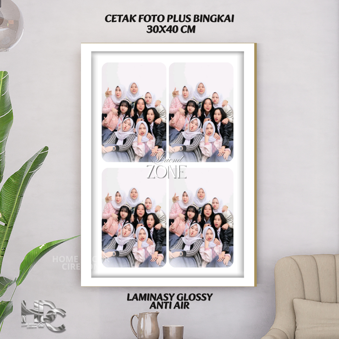 cetak foto bingkai susun 3 laminasy glossy 20R