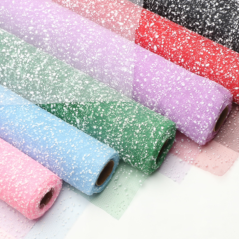 KERTAS BUNGA TILE SALJU SNOWY MESH TILE KERTAS SALJU BUKET KAIN SALJU KOREAN MESH ROLL18