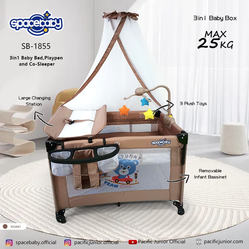 Space Baby SB-1855 Tempat Box Ranjang Bayi Lipat Box Bayi Tempat Tidur
