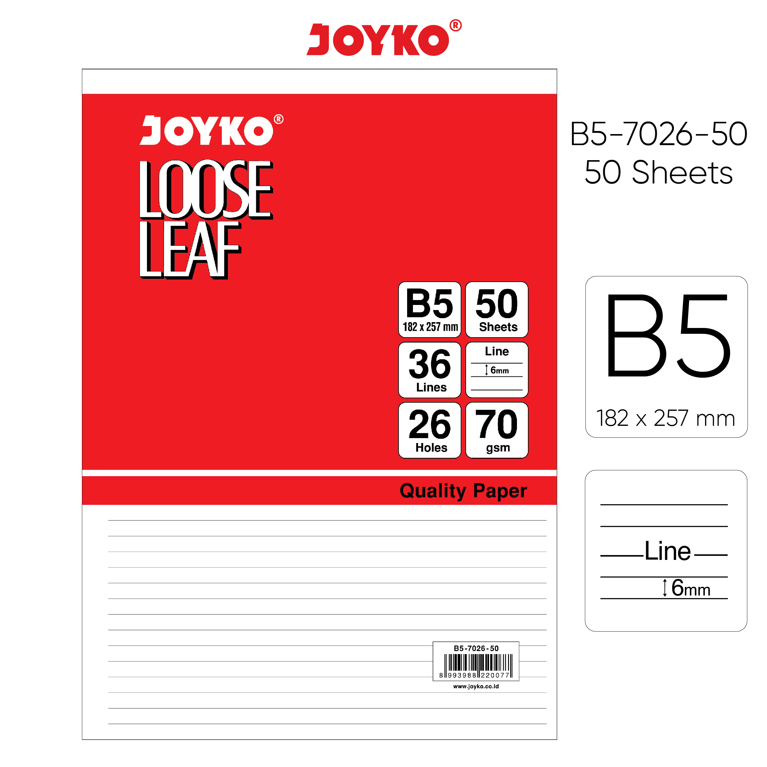 Loose Leaf Isi Kertas File Binder Joyko