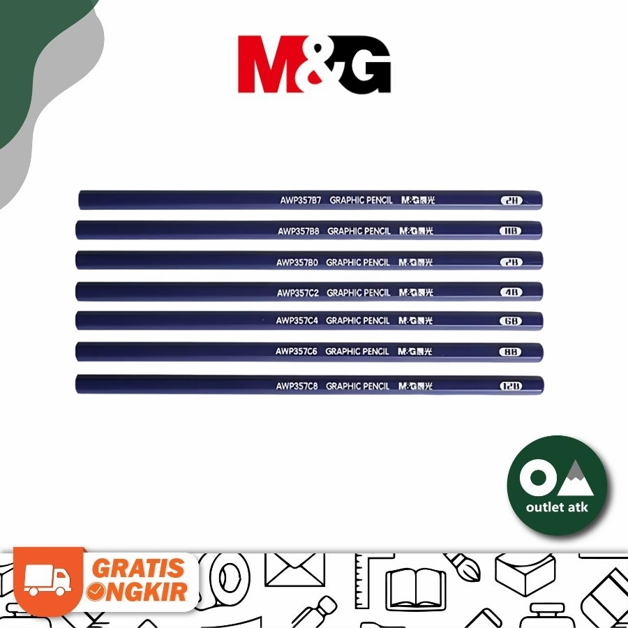 M&G Pencil Graphic - Pensil Kayu Drawing 2H HB 2B-14B