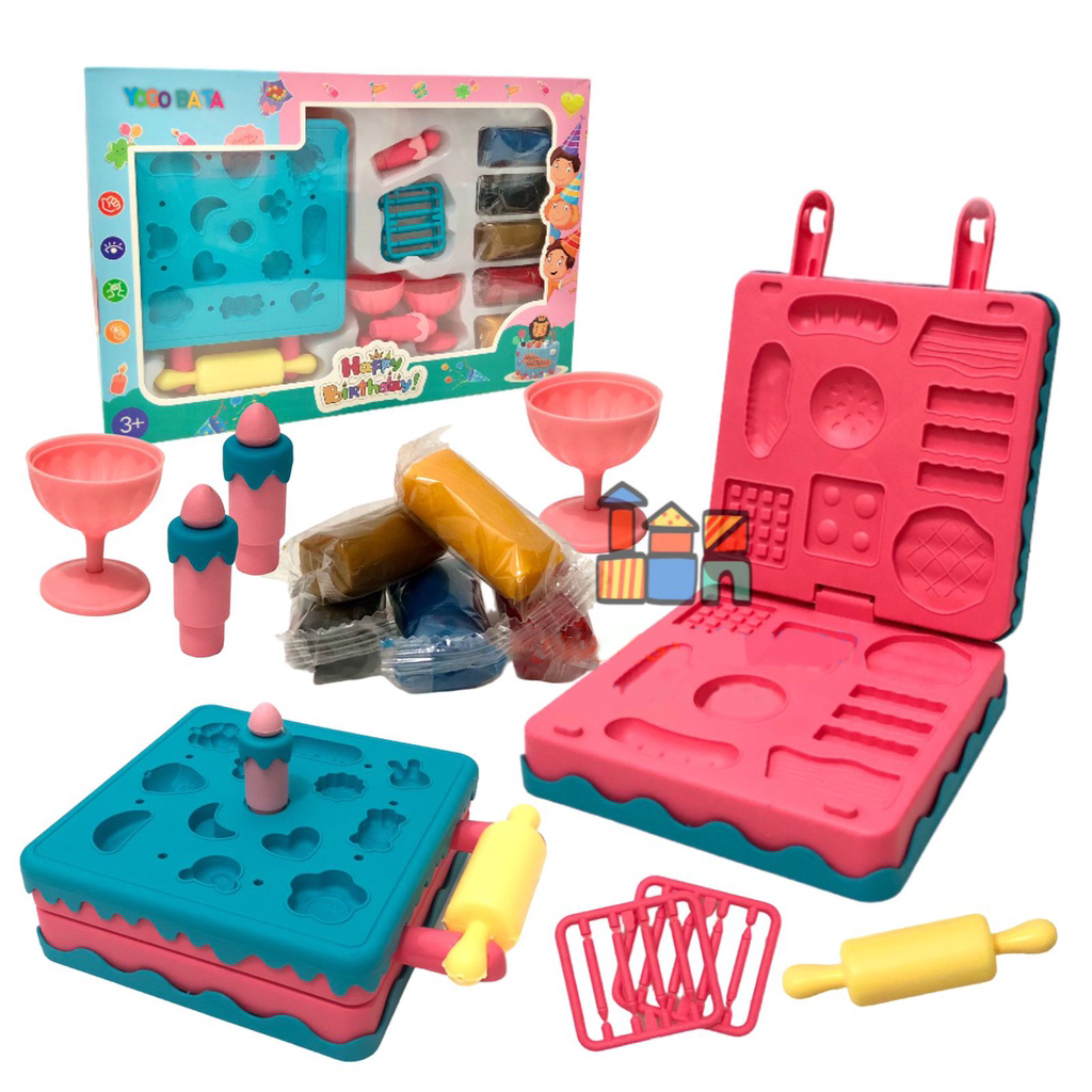 Play Doh Mainanan Lilin Anak Membuat Cetakan Ice Cream