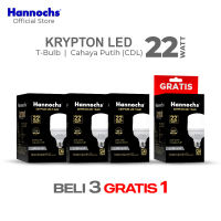 Hannochs Lampu Bohlam LED Krypton T Bulb 22W Cahaya Putih Beli 3 Gratis 1