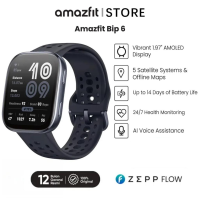 Amazfit Official Bip 6 Smart Watch 46mm丨AI Voice Assistance丨Maps with GPS 丨140 Sports Modes丨Health Monitoring