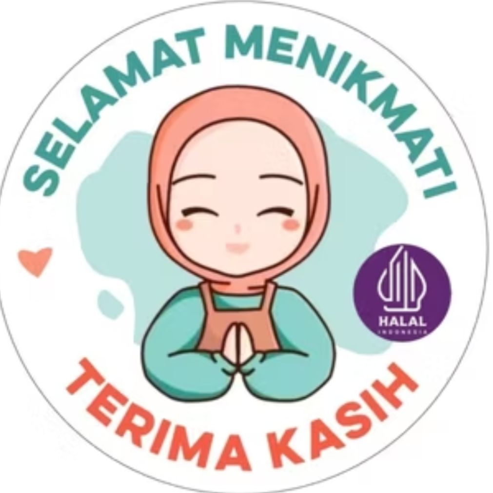 Sticker Selamat Menikmati Stiker Thank You logo Halal 2.5cm 500pcs