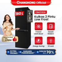 NEW Changhong Kulkas 2 Pintu Lemari Es  Kapasitas 180 Liter FBM210DB Black ( NEW FREEZER BAWAH )