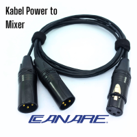 Kabel Audio In Out Mixer Power Cabang 1x XLR Female to 2x XLR Male Kabel Canare