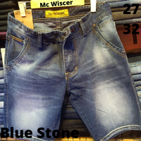 MC WISCER Celana Pendek Pria Jeans Polos Diatas Lutut Bahan Denim Pola Skinny Nyaman Saat Dipakai