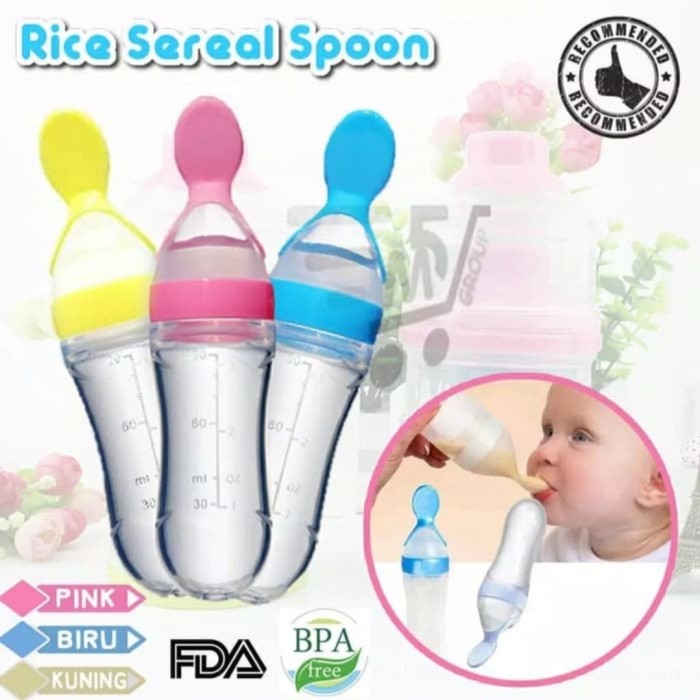Botol Sendok Bayi Botol Bayi Botol Dot Silikon Botol Siliikon Peralatan Makan Bayi Aman BPA Free Alat Bantu Makan Mpasi Balita