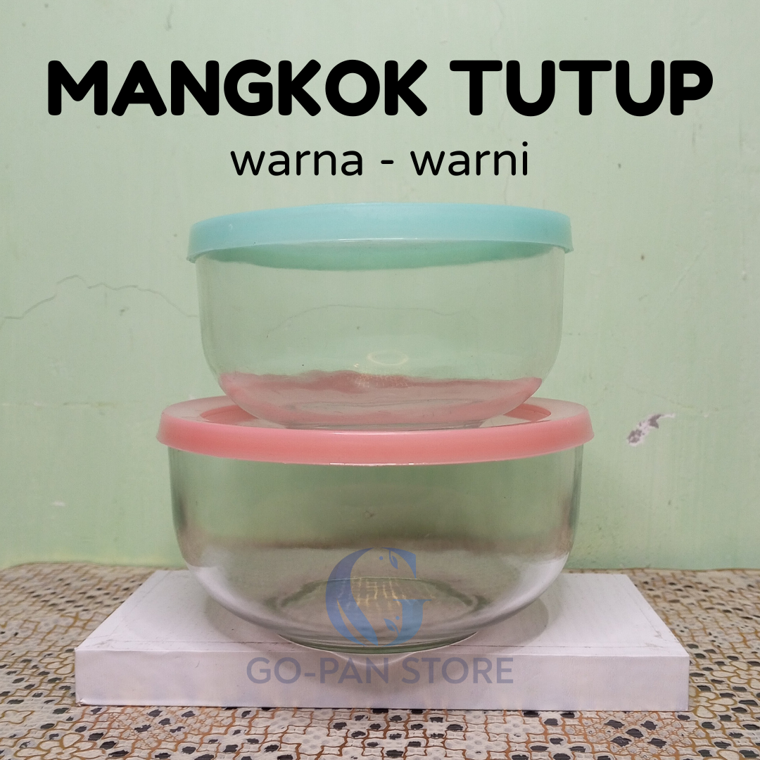 Mangkok Unik Dan Cantik 1 Liter Murah Dengan Tutup Plastik 250ml - 1000ml Tahan Panas Tebal / Mangkok Bakso Besar / Mangkok Sambal / Mangkok Mpasi Bisa kukus / Mangkok Kaca Harga Murah