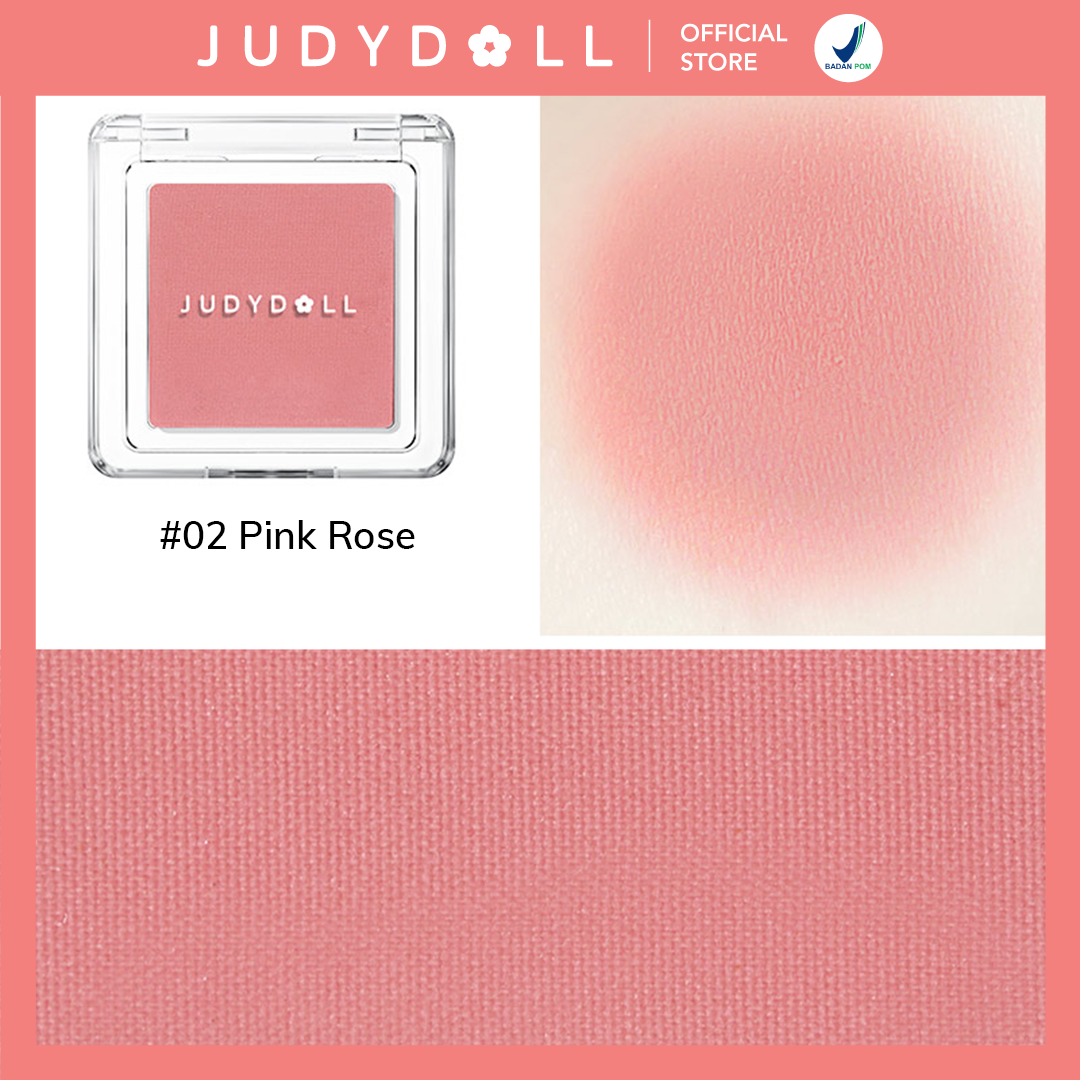 Judydoll Blush on Powder - Purple Cool Tone Blush On Powder Natural untuk daily blendable beginne...
