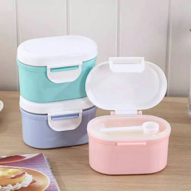KOTAK SUSU DINO 800ML / UNTUK SUSU BUBUK KARAKTER DINOSAURUS PRAKTIS MAKANAN BEKAL BAYI PREMIUM
