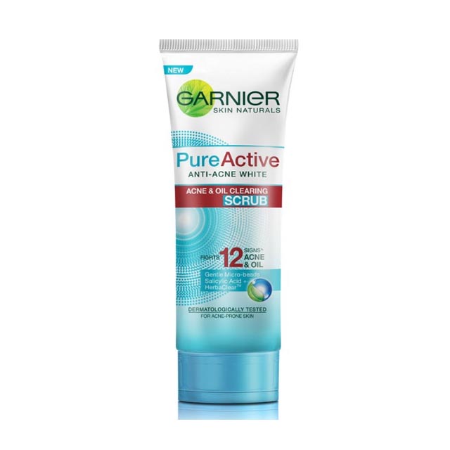 Garnier Pure Active Anti Acne Wihte Acne & Oil Clearing Scrub 50 ml / 100 ml / Scrub Wajah