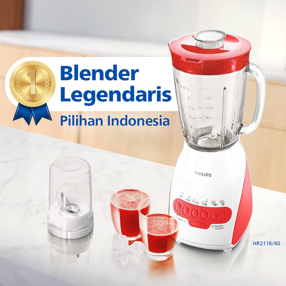 Philips Blender HR2116/60 - Blender 2 liter - Blender Philips Blender kaca 350 W