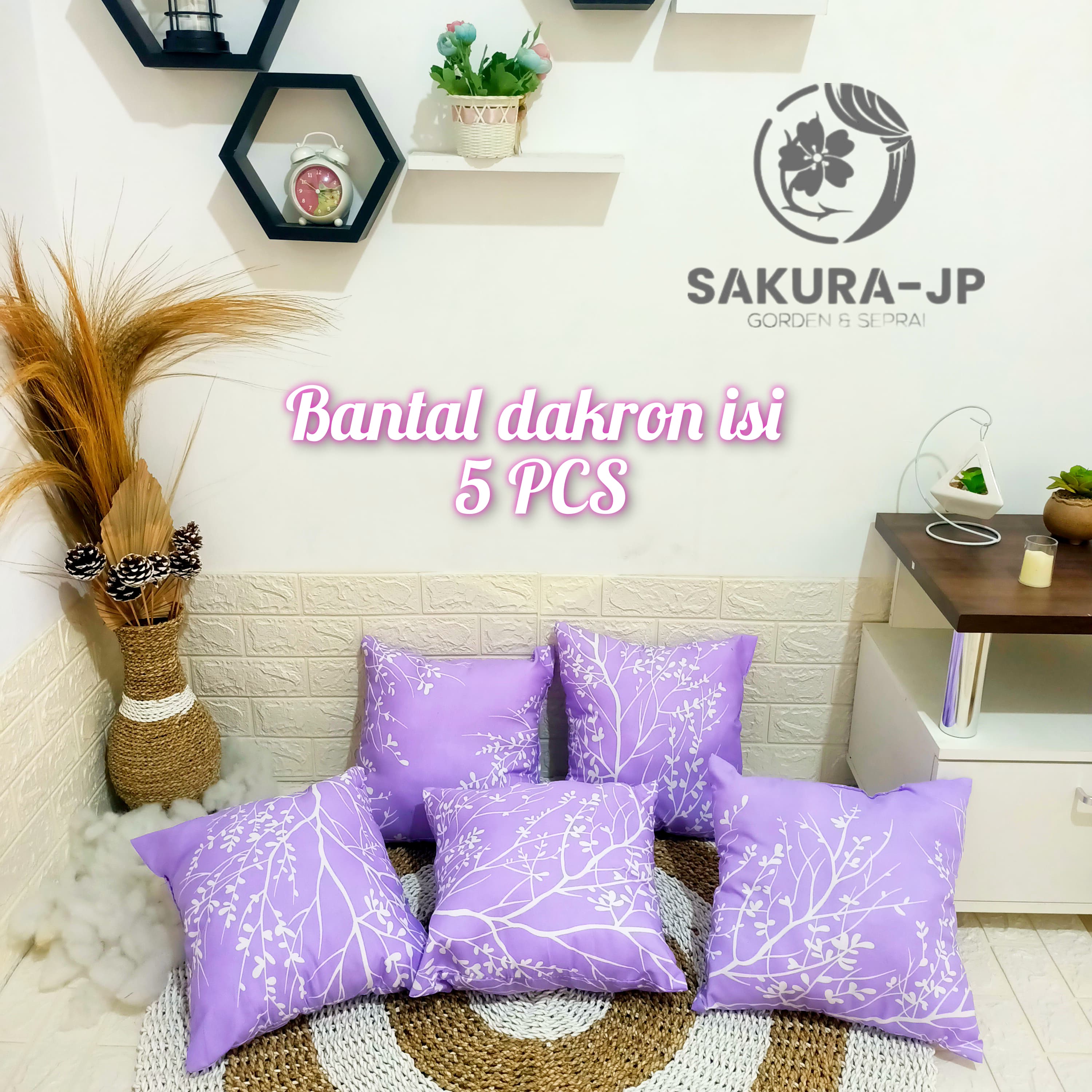 Set bantal sofa isi 5 pcs / bantal sofa / uk 40 x 40 karakter