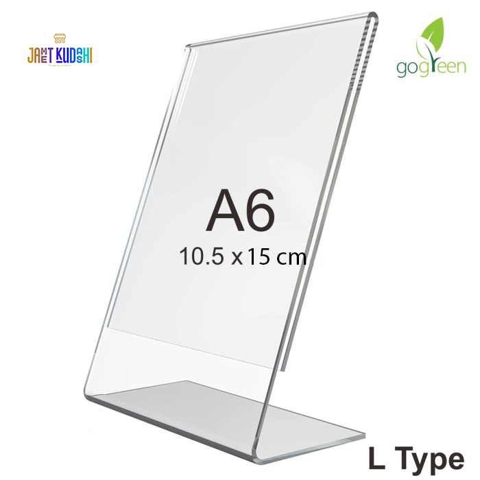 Akrilik Acrylic A6L Tempat Brosur No Meja Brosur L Potrait