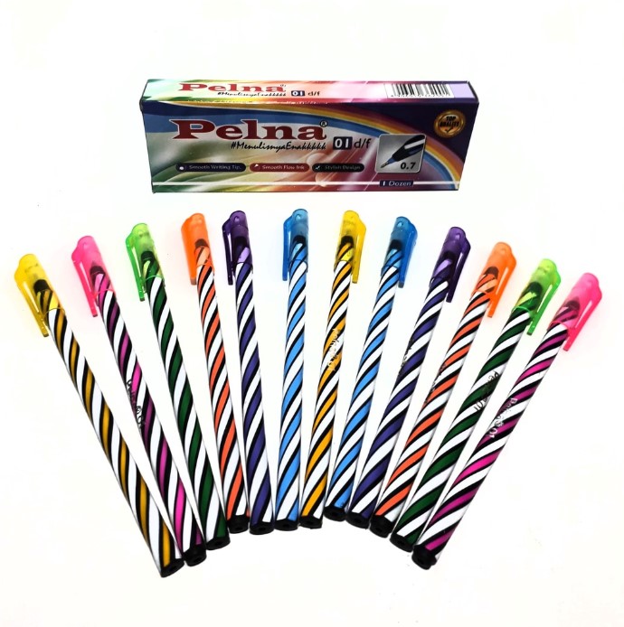 Pulpen Pelna 01 (12pcs) / Pen Lilin Murah Ulir 0.7mm