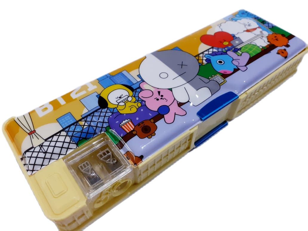 DE ROYALE - Kotak Pensil Magnet Dua Sisi Besar Karakter Kartun ( 22.5 X 8 X 3 Cm ) Aneka Warna. Murah KT-75