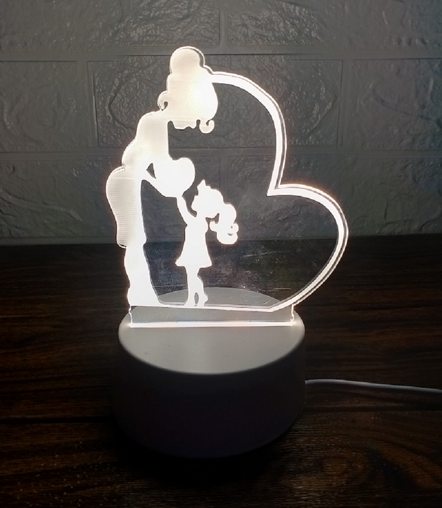 Radeva Gallery - Lampu Tidur Hias LED 3D Acrylic Transparant Hadiah Lampu Meja LED kado ulang tahun