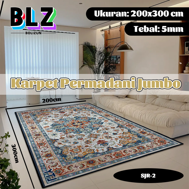 BOLIZUN Karpet Permadani Ruang Tamu Uk JUMBO 200x300cm Modern / motif aesthetic kekinian/Karpet Lantai Motif Eropa Style