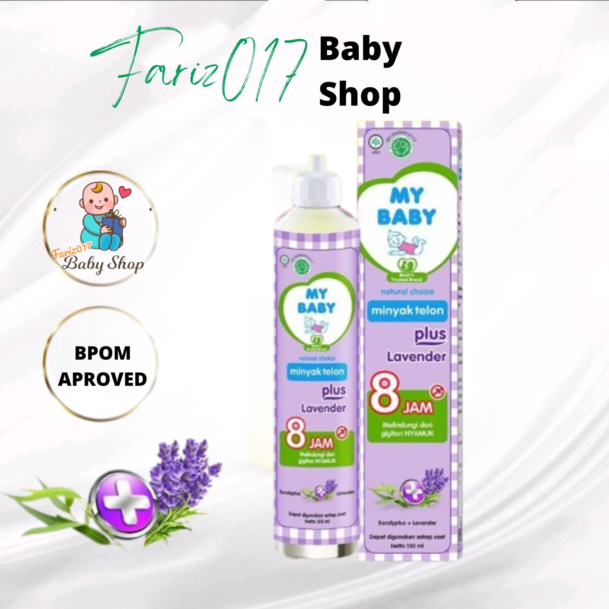 MY BABY Minyak Telon Plus Lavender [150 mL] - Minyak Bayi Anti Nyamuk 8 Jam