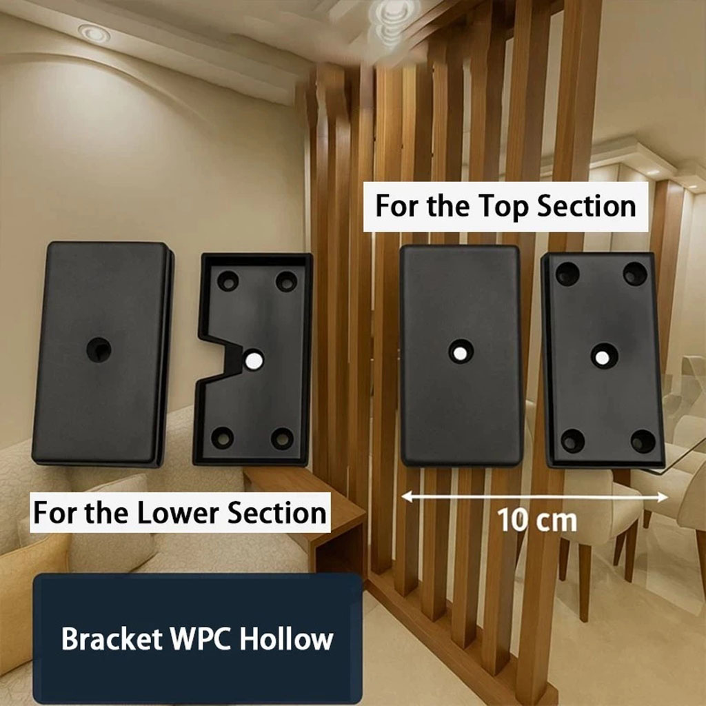 Bracket Putar Instalasi Hollow Partisi PVC /Kisi-Kisi Ruangan Sekat Ruang Minimalis WPC Adjustable/10x5 Dudukan Partisi | Kisi-Kisi