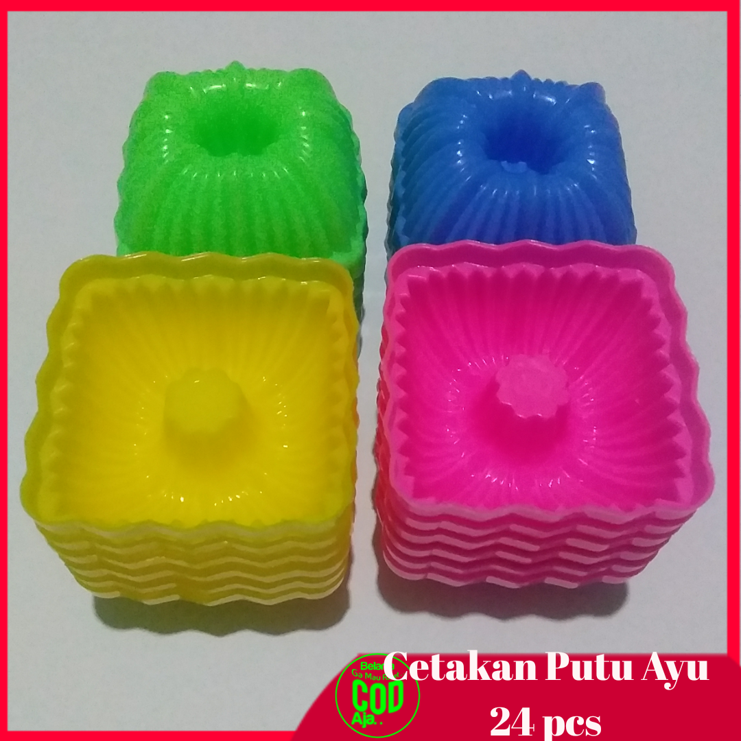 24 pcs Cetakan Kue Puding Putu Ayu Jelly Agar Bolu Kukus Kotak Murah 24 pcs cetakan kue puding putu ayu jelly agar bolu kukus kotak