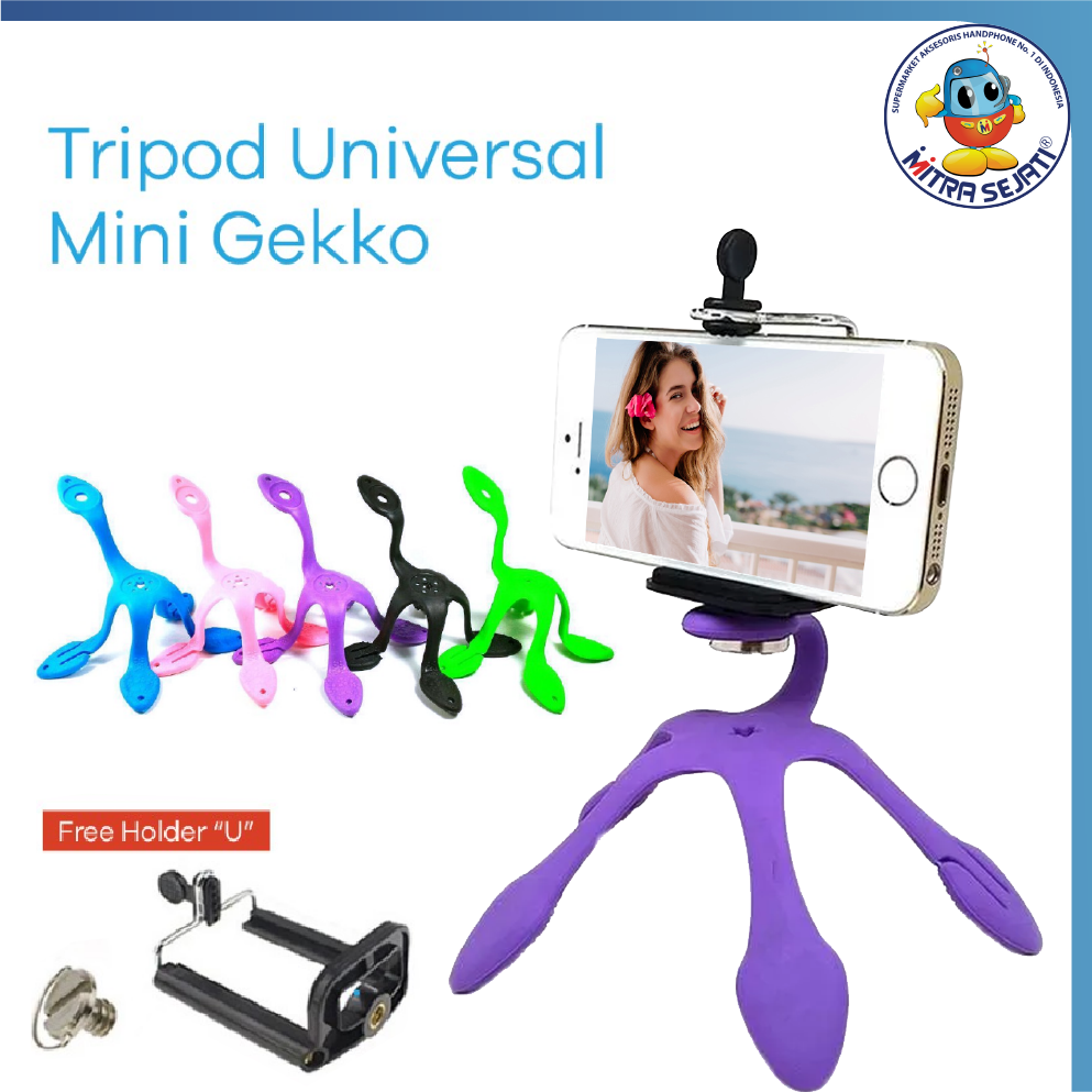 Tripod Mini Universal Gekko Free Holder U Tripod Handphone dan Kamera-ATRGEKWHU