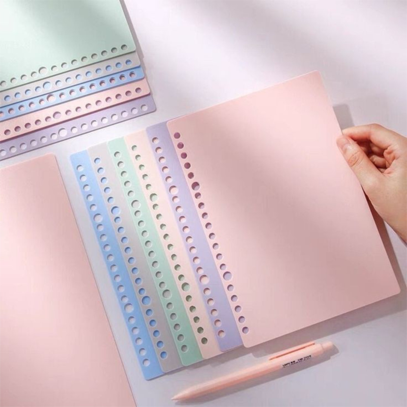 Multicolor Loose Leaf Binder B5 Loose leaf A5 Hvs warna Binder Isi Ulang A4 Journal Refill Paper Warna Isi Kertas binder a5 Loose Leaf A5 Polos Berwarna A6 Refill Binder A5