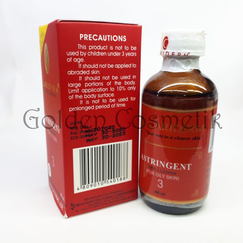 Clariderm Astringent Alkohol 100% / Toner Pembersih Wajah For Oily Skin - 60mL / Toner Clariderm ...