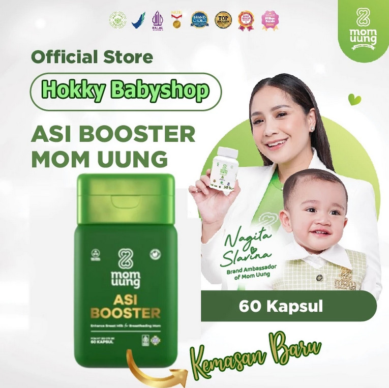 Asi Booster Herbal MOM UUNG Pelancar Asi isi 30 | 60 Kapsul Kelor Kapsul Momuung BPOM HALAL | Suplemen Nutrisi Ibu Hamil Menyusui