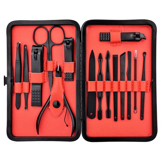 Set Gunting Kuku Biutte.co Art Manicure Pedicure 15 in 1 - Red