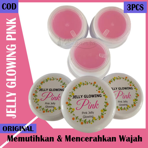 Jelly Glowing Pink Cream Krim Wajah Mencerahkan Memutihkan - 3 Pcs jelly glowing pink cream krim wajah mencerahkan memutihkan – 3 pcs