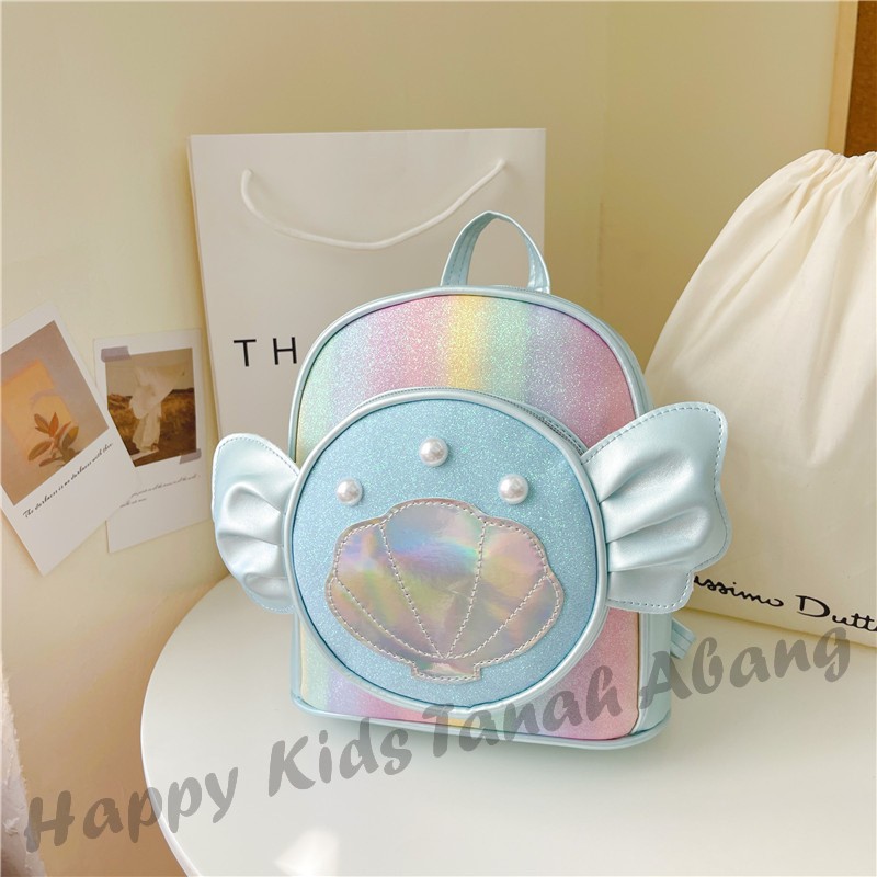 TAS RANSEL MINI ANAK TK / RANSEL ANAK TERBARU MOTIF KERANG MUTIARA / TAS PUNGGUNG MINI KEKINIAN