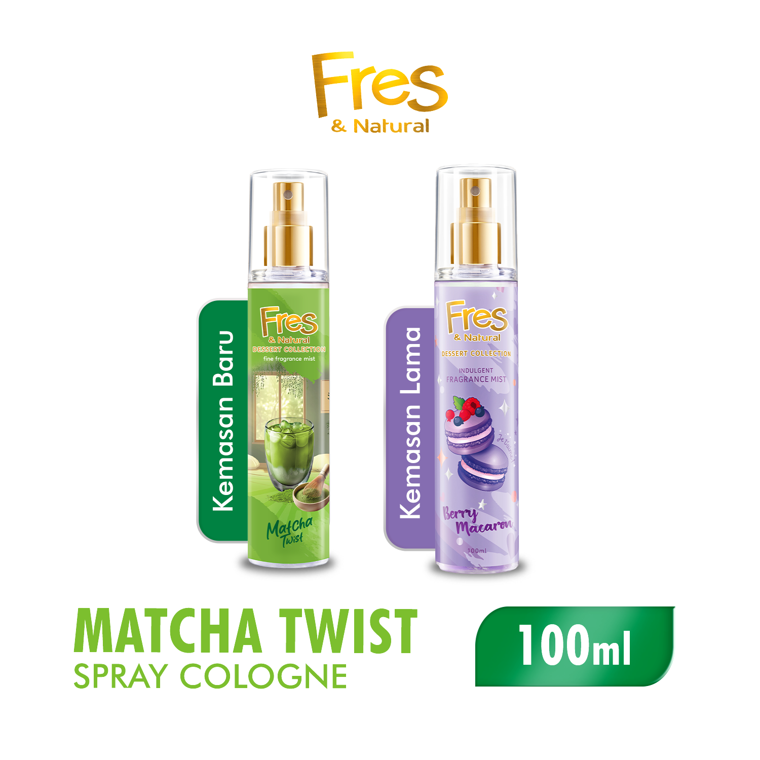 FRES & NATURAL Matcha Twist Botol 100ml