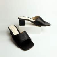 Sandal Heels Wanita 41 42 43 44 45 Jumbo Putih Hitam Cream - sandal hak tahu 5cm ibu kondangan